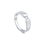 Connected World Band for Men in 925 Sterling Silver with Zirconia