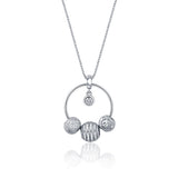 Dazzling Diva silver Pendant Chain Set