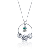 Heart in Island silver Pendant Chain Set