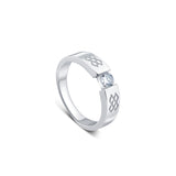 Passion 925 Sterling Silver Band for Men with Zirconia