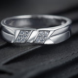 Inclined to You Sterling Silver Ring for Men with Zirconia
