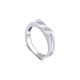 Inclined to You Sterling Silver Ring for Men with Zirconia