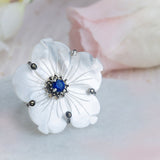 Sugandh Suman Ring with Blue Stone (Size 8.5)