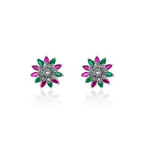 Rang Mugdha Studs - Ruby and Emerald