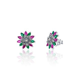 Rang Mugdha Studs - Ruby and Emerald