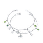 enamel bay sterling silver anklet lobster lock