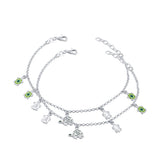 enamel bay sterling silver anklet lobster lock