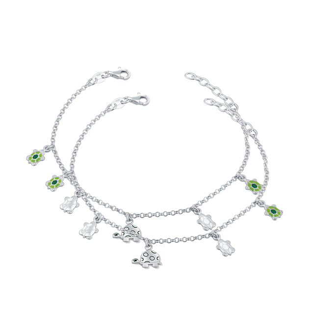 enamel bay sterling silver anklet lobster lock