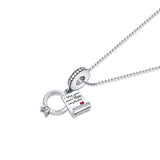 Proposal ring and note Silver Charm pendant and chain set for women