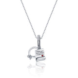 Proposal ring and note Silver Charm pendant and chain set for women