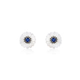 Gulbahar Studs Earring with Blue Saphire