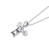 Cherish time Silver Charm pendant and chain set for women