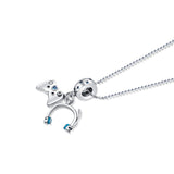 Gamer Silver Charm pendant and chain set