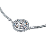 Tree of Life Silver Bracelet for Women with Colorful Zirconia