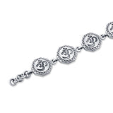 Surya Aum Oxidised Silver Bracelet for Men