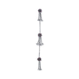 Trinkling Green Flowers Silver Kurta Button for Women with Emerald and Rubies