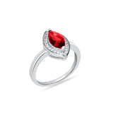 Saumya Sterling Silver Ring for Women- Red