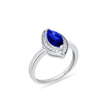 Saumya Sterling Silver Ring for Women - Blue