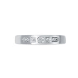 Minimal Sparkle Silver Band for women