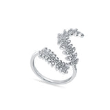 Sparkly Leaves story Silver Ring for Women