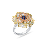 Flowery Gossip Sterling Silver 2-Tone cocktail ring for Women
