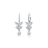 Pretty Butterfly Silver Zirconia Dangler for Women with Drop