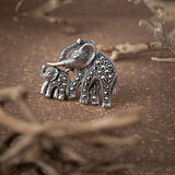 Mama Elle Oxidised Silver Brooch for Women with Marcasite