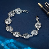 Surya Aum Oxidised Silver Bracelet for Men