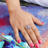 Blooming Red Flower Ring - Cornelion (Size 7)