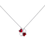 Heart to Heart Necklace with Red Zirconia