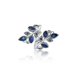 Neel Latika Silver Ring for Women - Blue Saphire