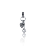92.5 sterling silver heart shape pendants with floral details