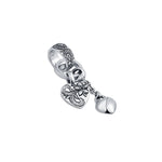 92.5 sterling silver heart shape pendants with floral details