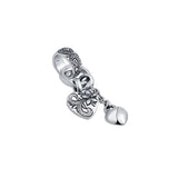 92.5 sterling silver heart shape pendants with floral details