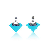 Khwabeeda Turquoise Silver Dangler for women