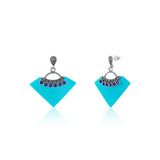 Khwabeeda Turquoise Silver Dangler for women
