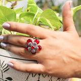 Sayonee Ring for Women - Ruby