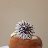 Kusum Surbhi Ring for Women - White Enamel