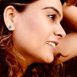 Blue Drops Sterling Silver Studs for Women