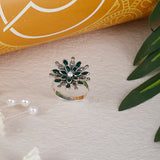 Blooming Green Flower Ring