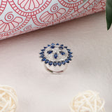 Blue Angelic Flower Ring