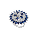 Blue Angelic Flower Ring
