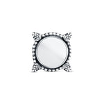 92.5 sterling silver mirror round shape ring with oxidized finish