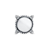 92.5 sterling silver mirror round shape ring with oxidized finish