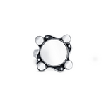 92.5 sterling silver mirror round shape ring with oxidized finish
