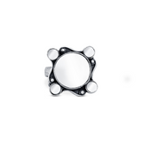 92.5 sterling silver mirror round shape ring with oxidized finish