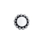 92.5 sterling silver mirror round shape ring with oxidized finish