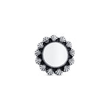92.5 sterling silver mirror round shape ring with oxidized finish