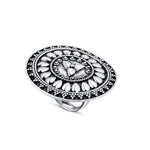 92.5 sterling silver oversized ring for women in oxidized finish