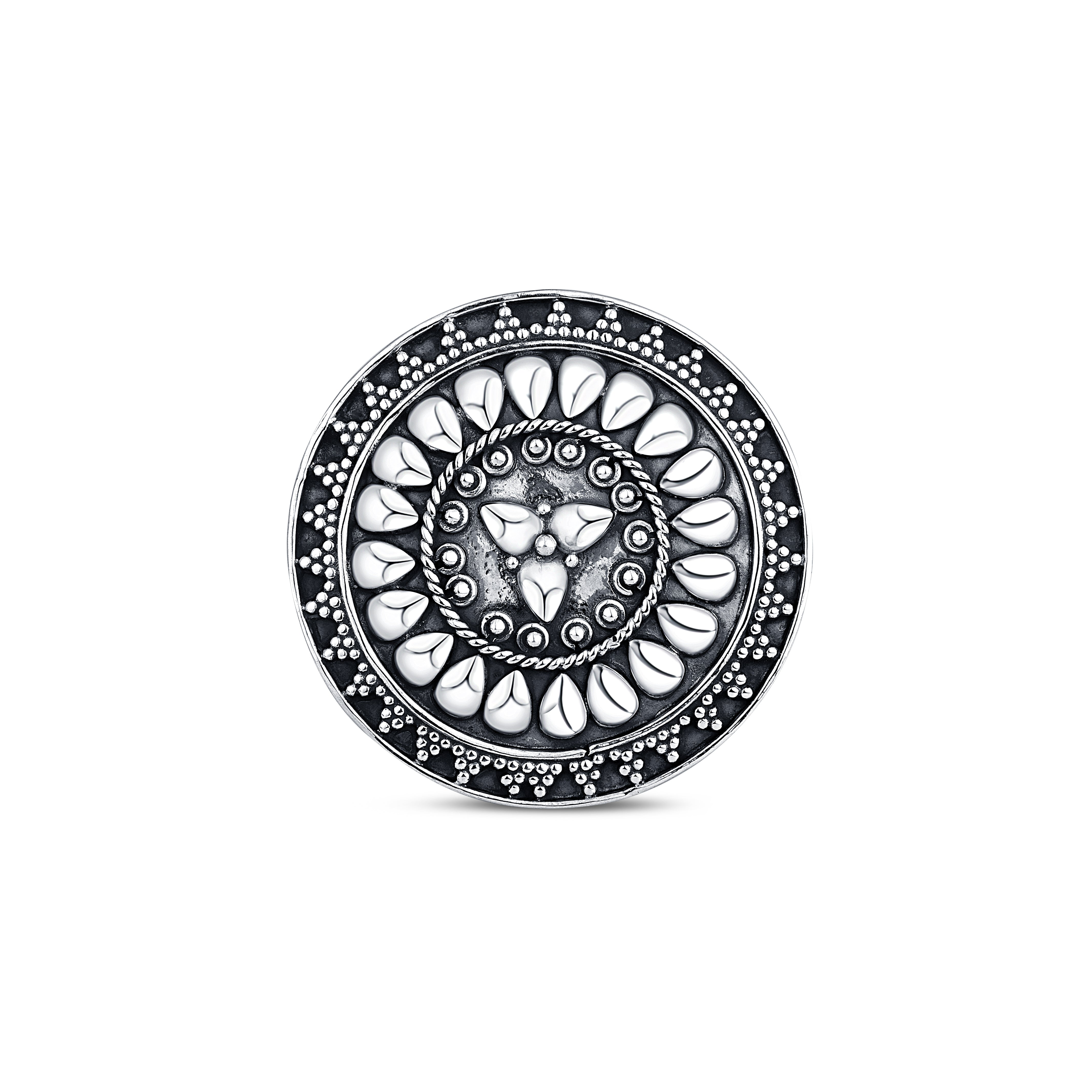 92.5 sterling silver oversized ring for women in oxidized finish